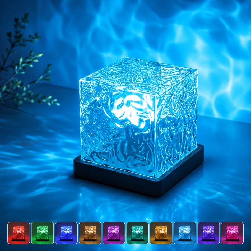 Borelle Aurora Cube encendida en tono cian